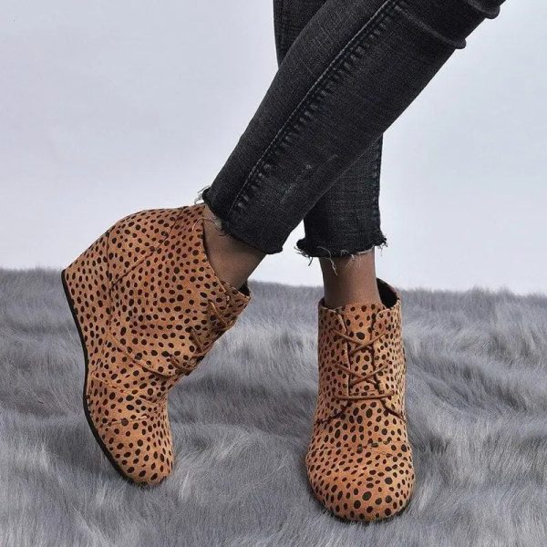 Bottines Léopard Talons Compensées