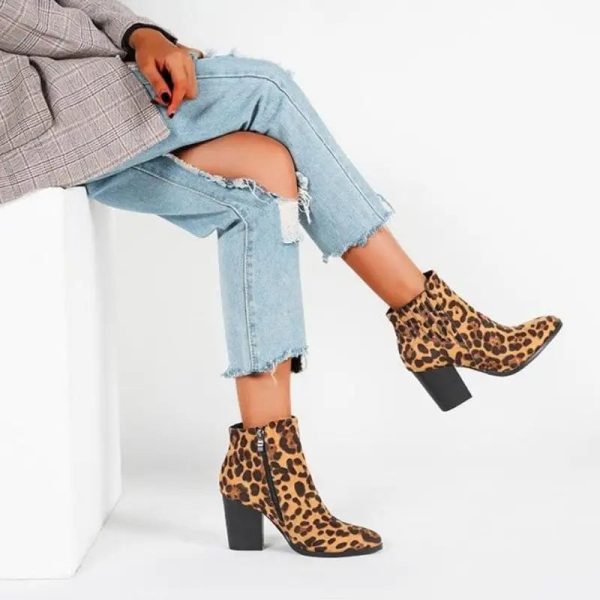 Bottines Léopard Tendances à Talons