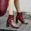 Bottines Léopard Vinyles Bordeaux