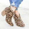 Bottines Motif Léopard à Talons