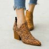 Bottines Pointues Léopard Camel