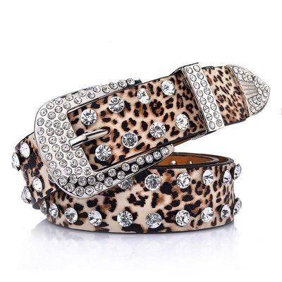 ceinture leopard avec strass