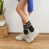 Chaussettes Bandes Léopard Noires