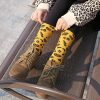 Chaussettes Léopard Côtelées Jaunes
