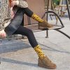 Chaussettes Léopard Côtelées Jaunes