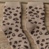 Chaussettes Léopard Courtes Beiges
