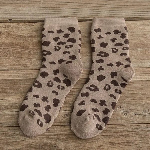 Chaussettes Léopard Courtes Beiges