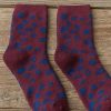 Chaussettes Léopard Courtes Bordeaux