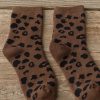 Chaussettes Léopard Courtes Marron