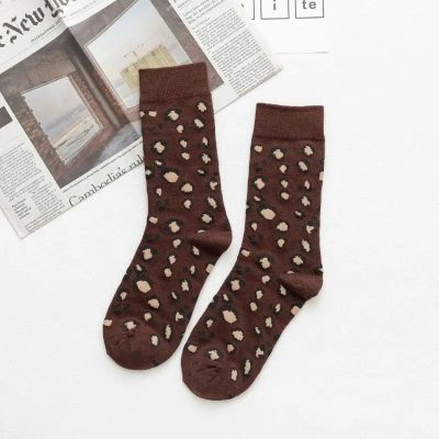Chaussettes Léopard Femme Marron