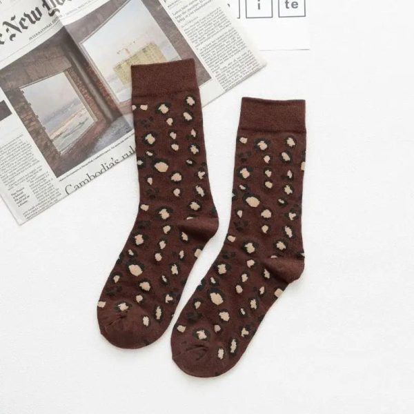 Chaussettes Léopard Femme Marron