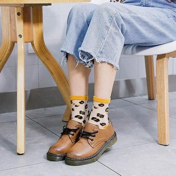 Chaussettes Léopard Transparentes Orange