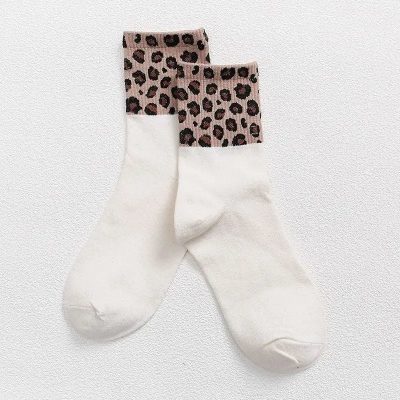 Chaussettes Motif Léopard blanches