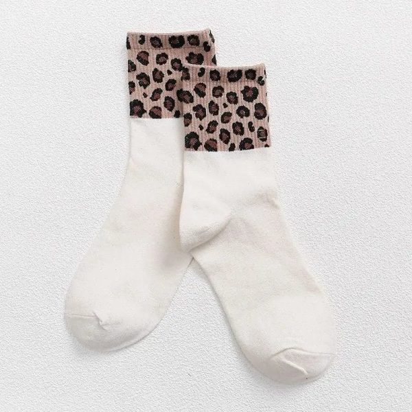 Chaussettes Motif Léopard blanches