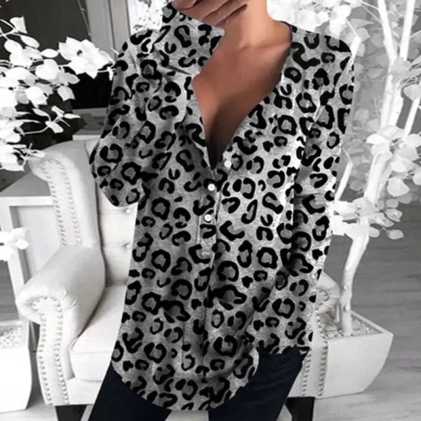 Chemisier Femme Léopard Chic Gris