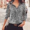 Chemisier Femme Léopard Classique Gris