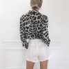Chemisier Femme Motif Léopard Gris