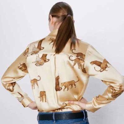 chemisier leopard beige