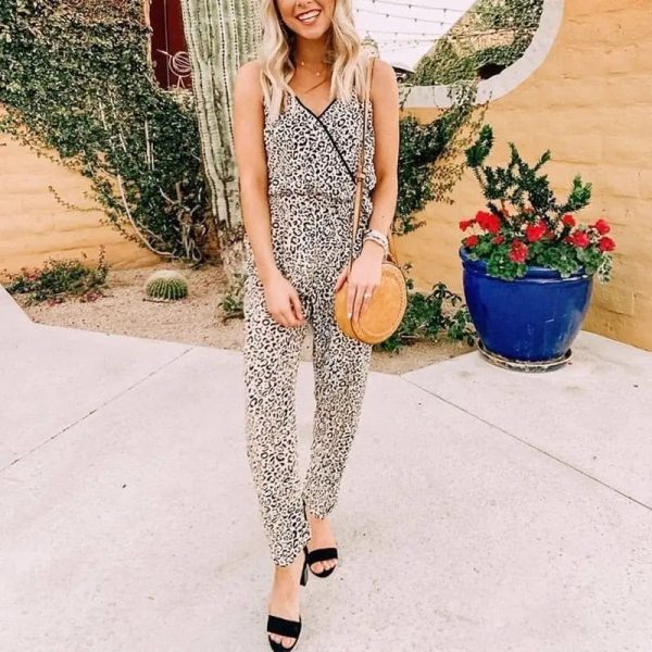Combinaison pantalon léopard tendance