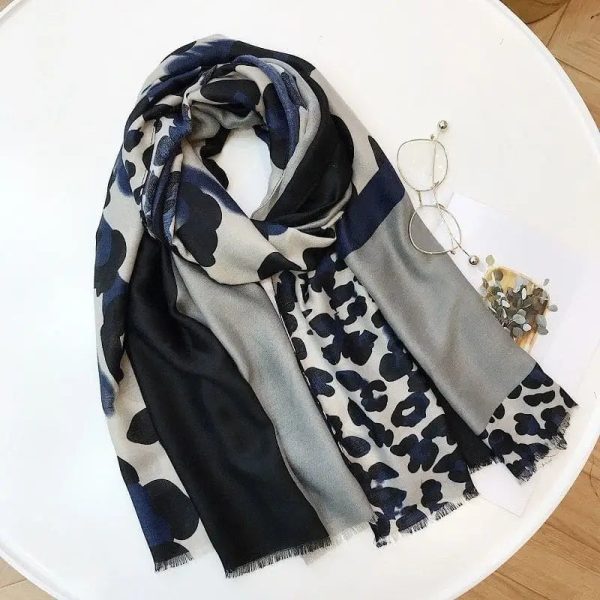 Echarpe Léopard Bleue Tendance