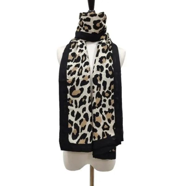 Écharpe Motif Léopard Blanche