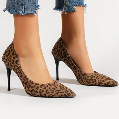 Escarpins Léopard classique avec talon aiguilles 8 cm