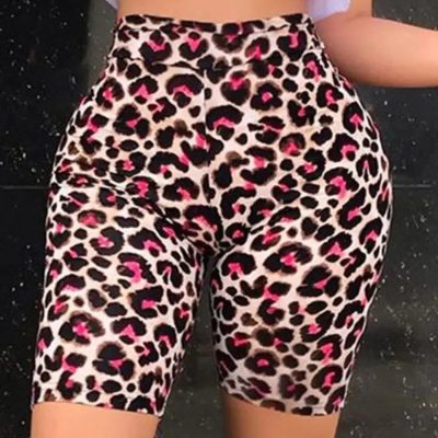 Legging Cycliste Léopard Rose