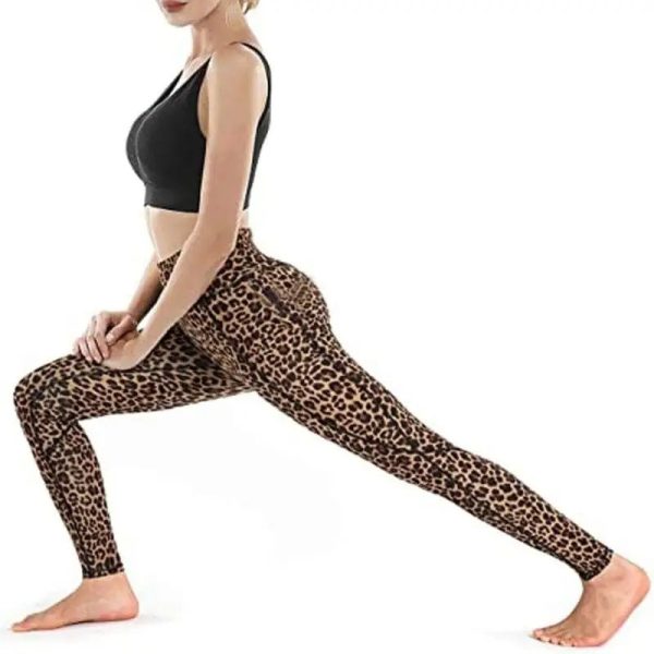Legging de Sport Léopard à Poche