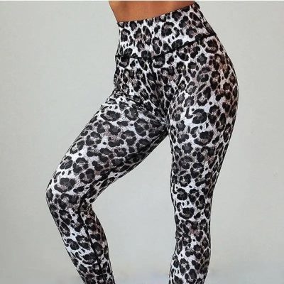 Legging de Sport Léopard Gris
