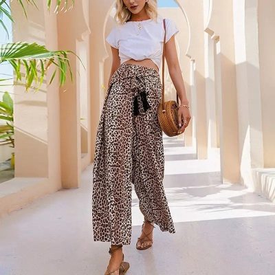 Pantalon Fluide Léopard Femme