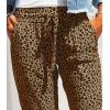 Pantalon Fluide Léopard Printemps-Été Marron