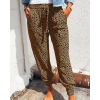 Pantalon Fluide Léopard Printemps-Été Marron