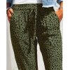 Pantalon Fluide Léopard Printemps-Été Vert