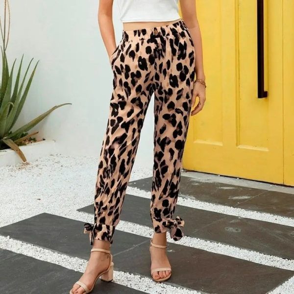 Pantalon Imprimé Léopard Femme