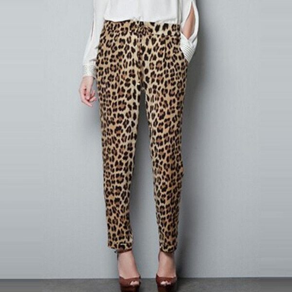 pantalon leopard femme