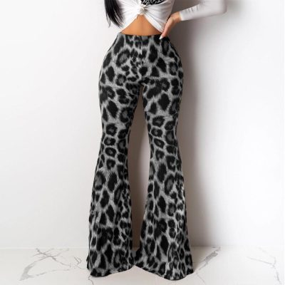 pantalon leopard gris