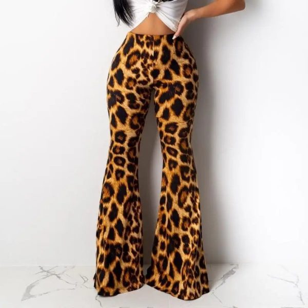 Pantalon Léopard Pattes d'éléphant Orange