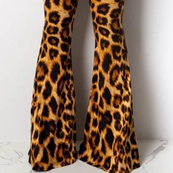 Pantalon Léopard Pattes d'éléphant Orange