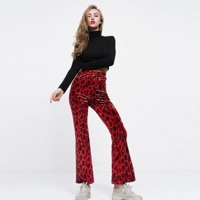 Pantalon leopard rouge
