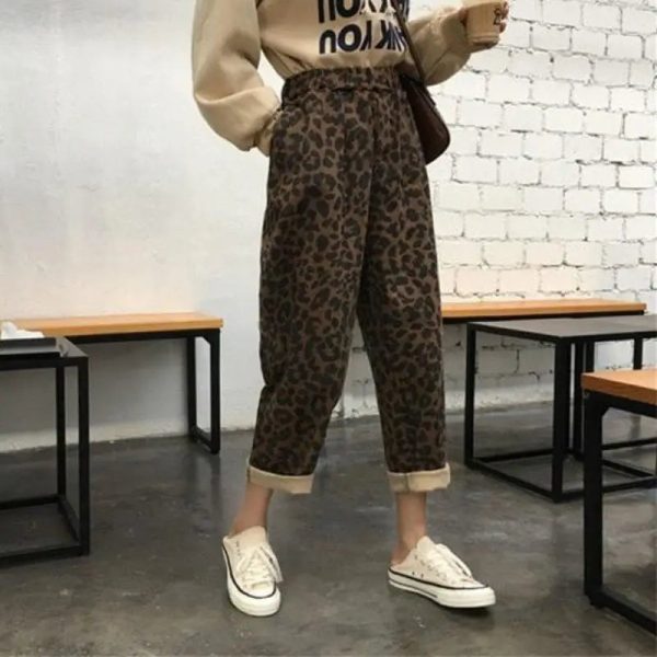 Pantalon Motif Léopard
