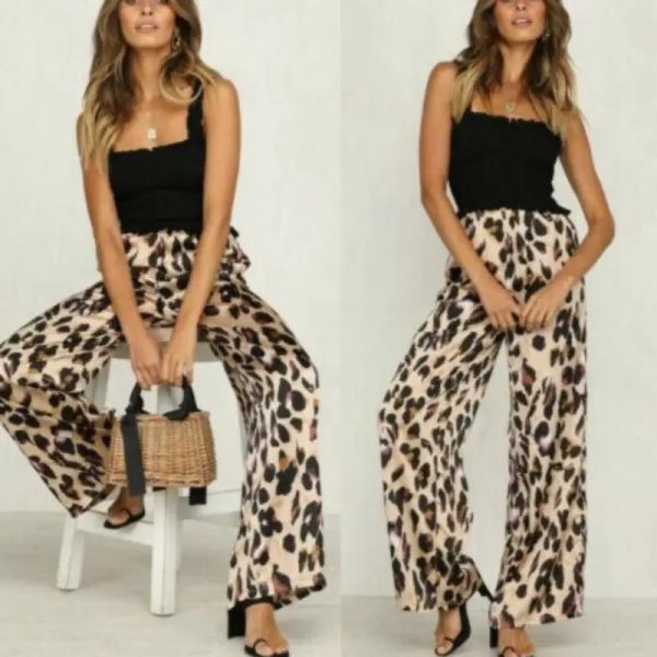 Pantalon Palazzo Imprimé Léopard