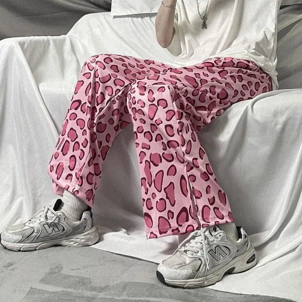 Pantalon Palazzo Léopard Rose