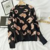 Pull Amour Léopard Noir