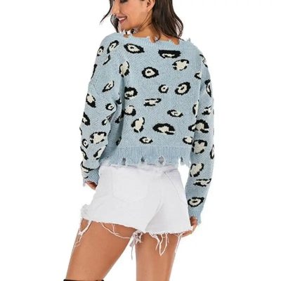 Pull Léopard Bleu