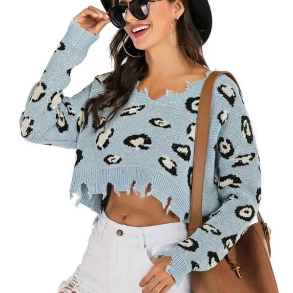 Pull Léopard Bleu