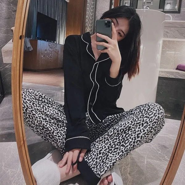 Pyjama Léopard Noir et Blanc