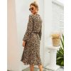 Robe Chemise Mi Longue Léopard Femme