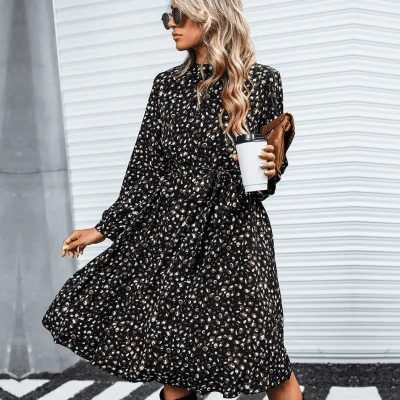 Robe Imprimée Léopard Elégante