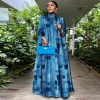 Robe Léopard Longue Bleue