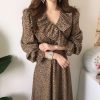 Robe Léopard Mi longue tendance